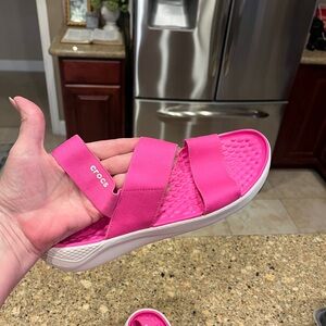 CROCS Pink Sandals Vibrant Slip-On Comfort